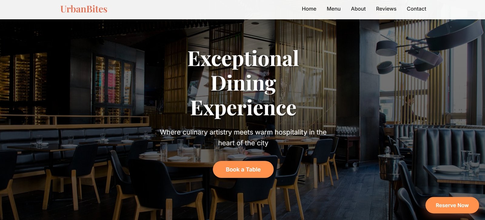 Urban Bites Restaurant Website